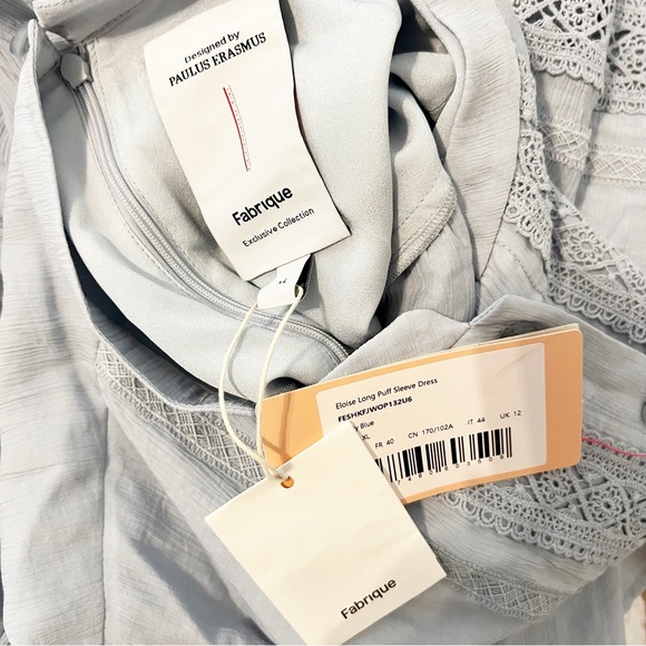 Light Blue Lace-Trim Midi Dress - Picture 3 of 6